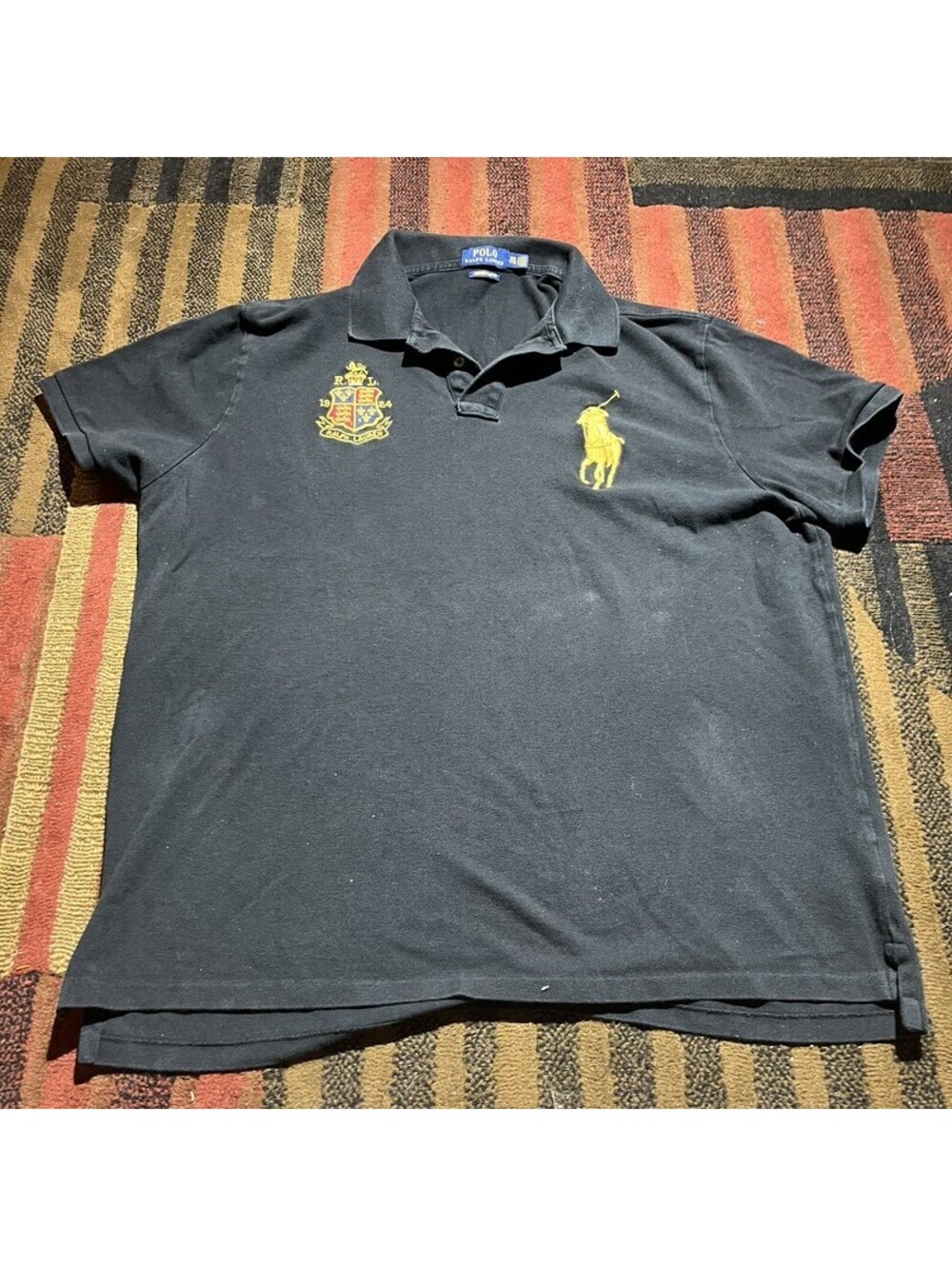 Polo Ralph Lauren Big Pony Polo Mens XXL Black Yellow